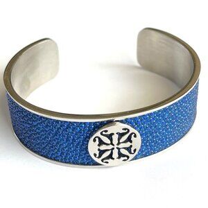 Rustic Cuff Lori Blue & Stainless Stingray Logo Bracelet